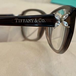 TIFFANY & CO Mink Brown Eyeglasses with Swarovski Crystal Details